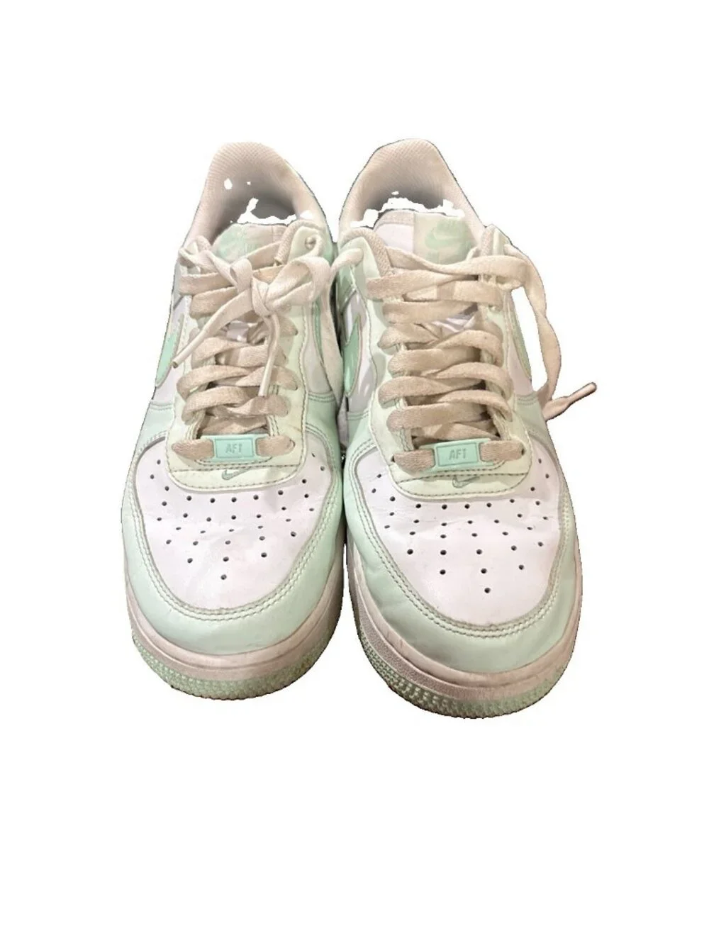 Nike Air Force 1 Low Mint Green Foam White Leather Mens 8/Women’s 9.5 Sneakers